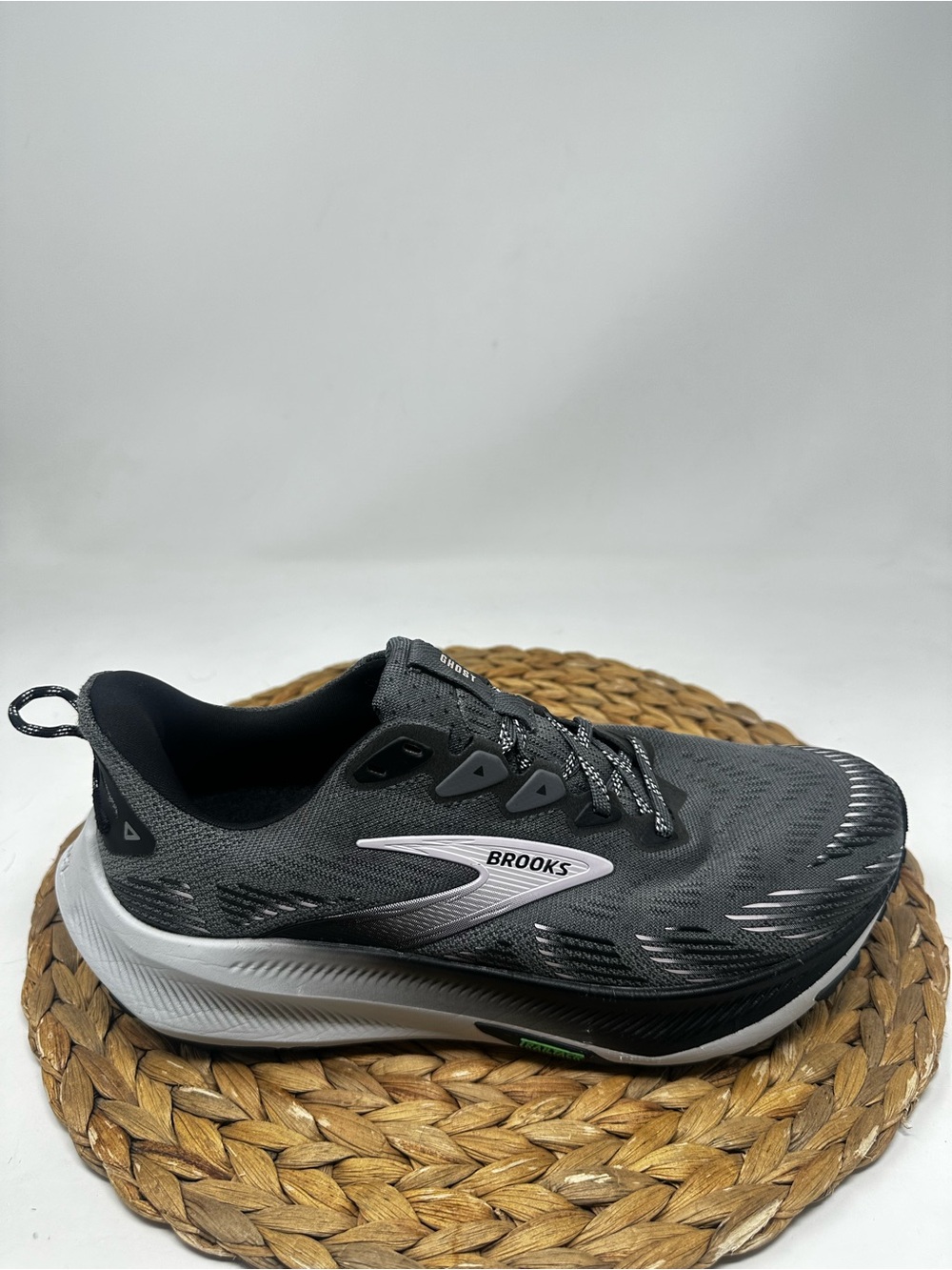 BROOKS Ghost Trail Running Shoes Poppy Seed Black Pink Size 9.5 WIDE Women's